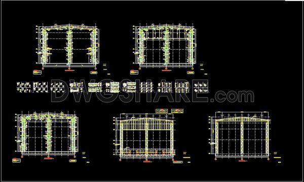 154. Cad Drawing Of Steel Beam Endframe Details For Download