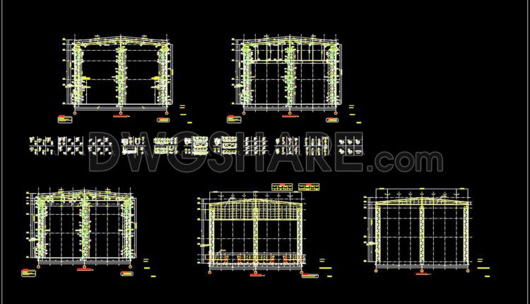154. Cad Drawing Of Steel Beam Endframe Details For Download
