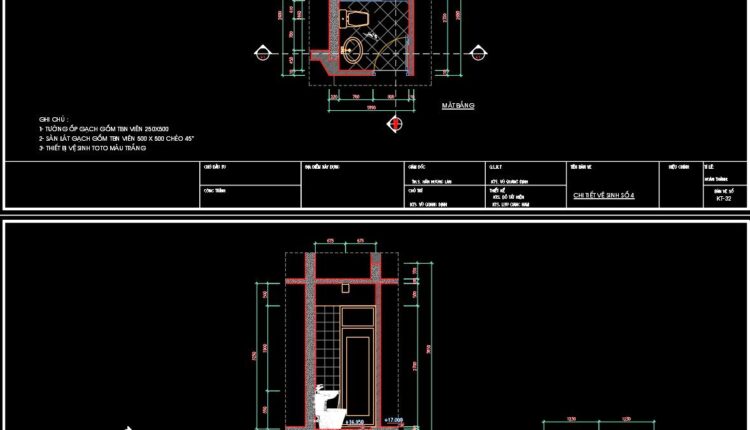 156. WC Layout Plan and elevations details CAD drawings download
