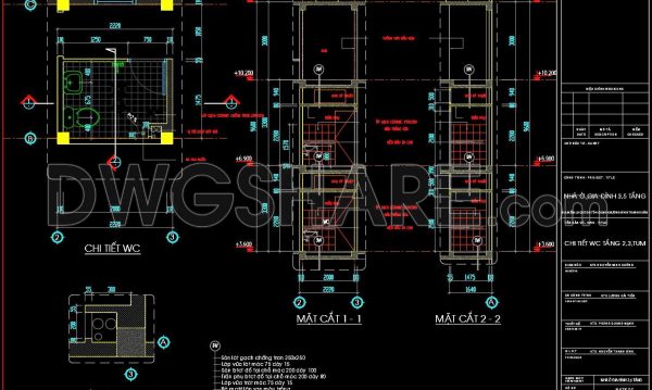 157. WC Layout Plan and elevations details CAD drawings download