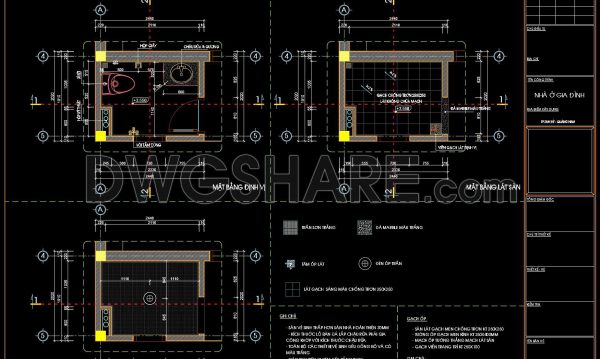 160. WC Layout Plan and elevations details CAD drawings download