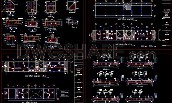 224. Structural Drawings Of 5-Story House A Complete Project 4m x 21.9m For Download