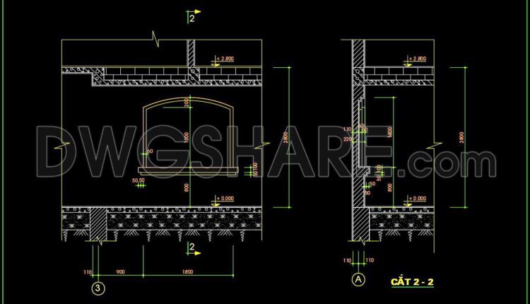 233. CAD detailed drawings of vertical facade wall sections for townhouses