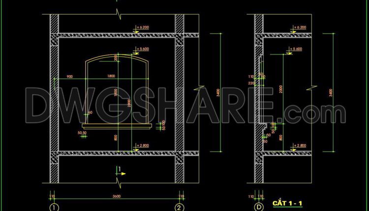 233. CAD detailed drawings of vertical facade wall sections for townhouses