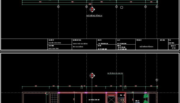 266. The CAD drawings of the floor plan, elevation, and cross-sections of the 5-story house with dimensions of 6m x 24m