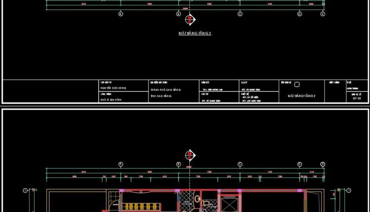 266. The CAD drawings of the floor plan, elevation, and cross-sections of the 5-story house with dimensions of 6m x 24m