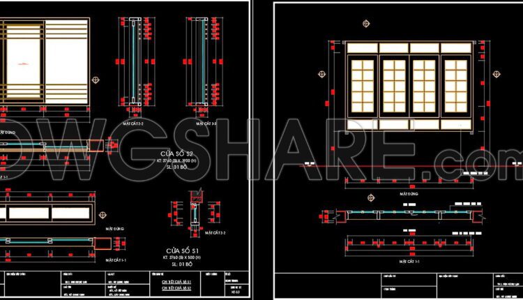 477. Detailed AutoCAD Drawings Of Doors, Windows For Download