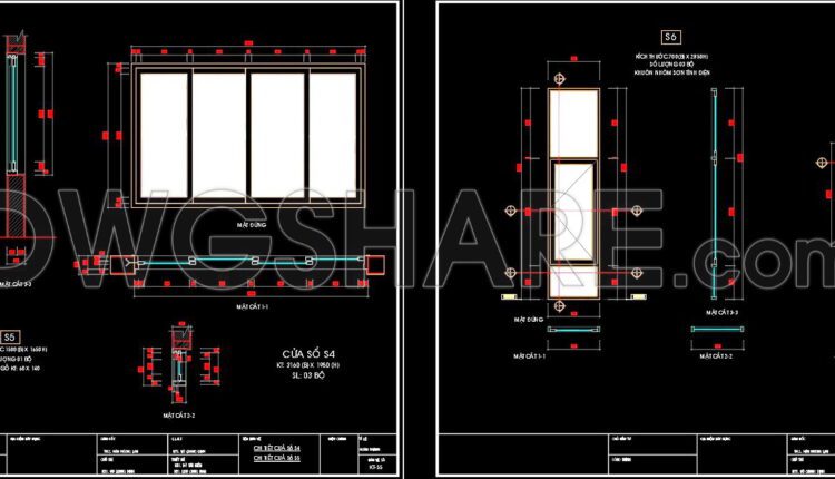 477. Detailed AutoCAD Drawings Of Doors, Windows For Download
