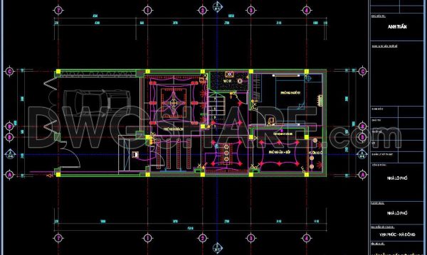 52. CAD drawings for detailed electrical designs for a 3-story townhouse