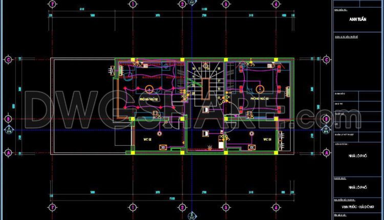 52. CAD drawings for detailed electrical designs for a 3-story townhouse