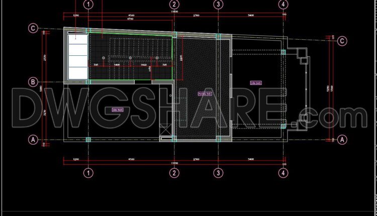 69. Detailed CAD drawings for the ceiling layout design of a 5-story townhouse