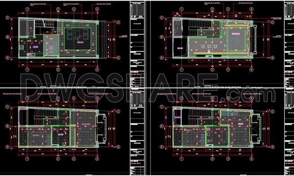 2 years ago
                

                
             4,34869. Detailed CAD drawings for the ceiling layout design of a 5-story townhouse