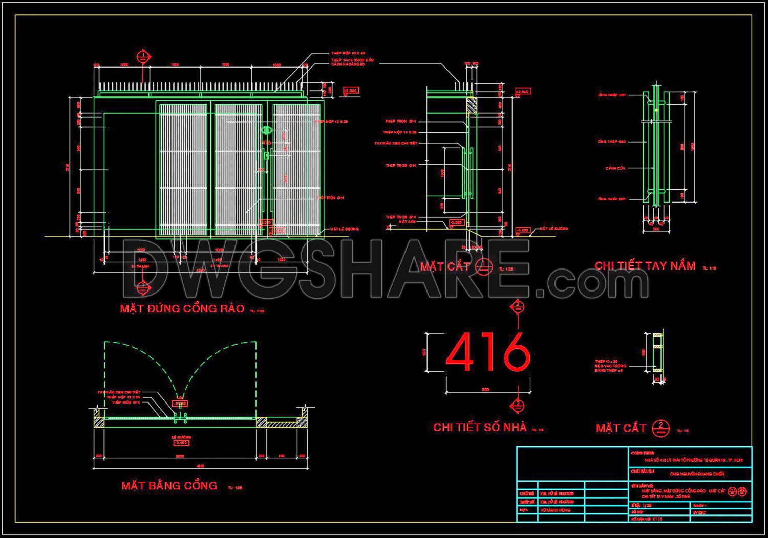 135. CAD drawings detailing gates and fences available for download