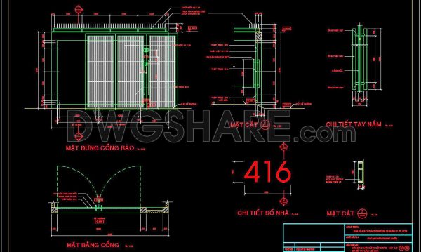 135. CAD drawings detailing gates and fences available for download