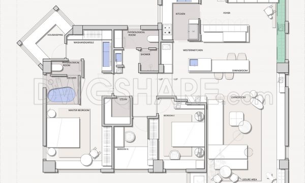 2 years ago
                

                
             2,348199. Functional floor plan CAD drawing of an apartment with an area of 168m2