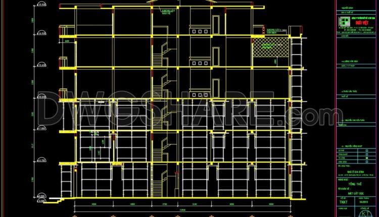 20. Download the construction method drawings for a 4-story townhouse