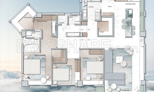 2 years ago
                

                
             2,757200. Functional floor plan CAD drawing of an apartment with an area of 168m2