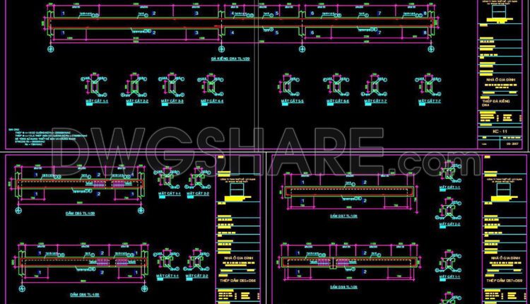 222. Structural Drawings Of 3-Story House A Complete Project 3.8mx12m For Download