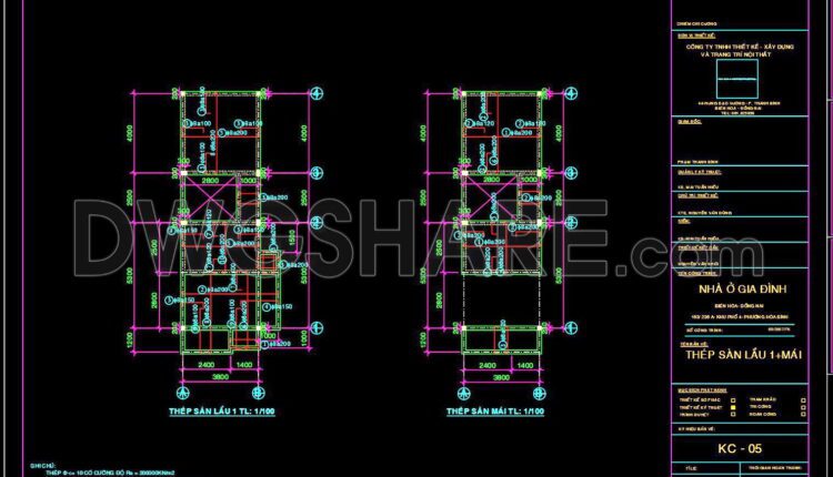 222. Structural Drawings Of 3-Story House A Complete Project 3.8mx12m For Download