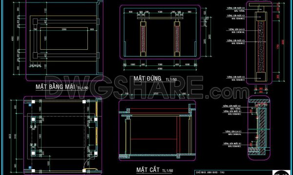 2 years ago
                

                
             2,467240. CAD drawing details of the skylight for natural lighting in the townhouse