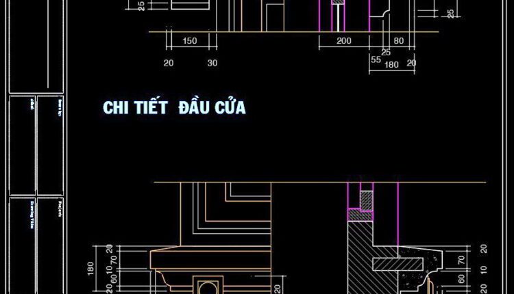 243. Detailed architectural CAD drawings of balconies and columns