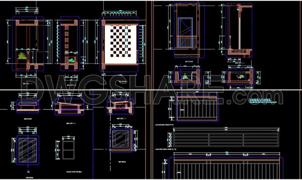 2 years ago
                

                
             1,598244. Detailed architectural CAD drawings of balconies, fence, flower planter and glass roof