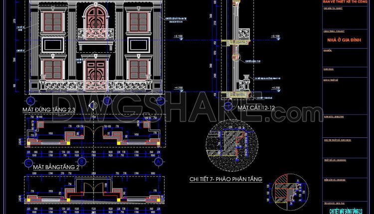 248. Detailed Cad Drawings Of Vertical Elevations And Balconies (14)