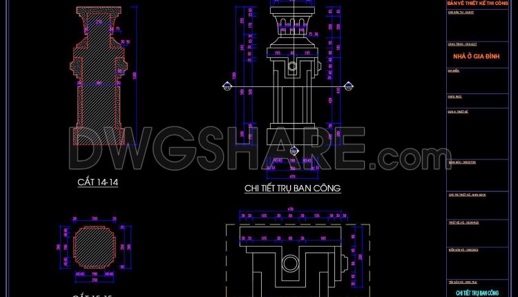 248. Detailed Cad Drawings Of Vertical Elevations And Balconies (16)