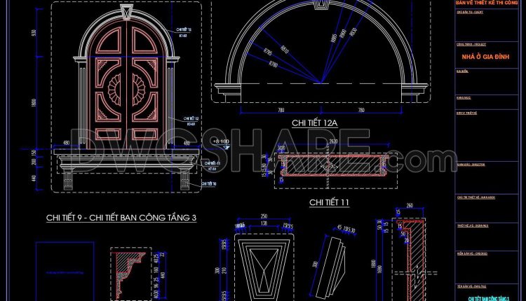 248. Detailed Cad Drawings Of Vertical Elevations And Balconies (17)