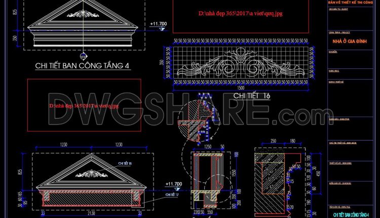 248. Detailed Cad Drawings Of Vertical Elevations And Balconies (18)
