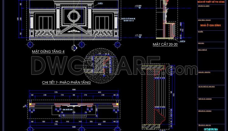 248. Detailed Cad Drawings Of Vertical Elevations And Balconies (19)