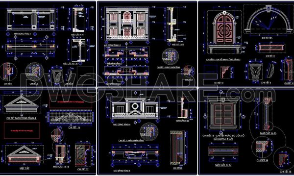 2 years ago
                

                
             1,061248. Detailed CAD drawings of vertical elevations and balconies