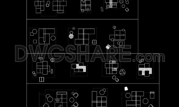 257. CAD blocks of chairs, sofas for living rooms