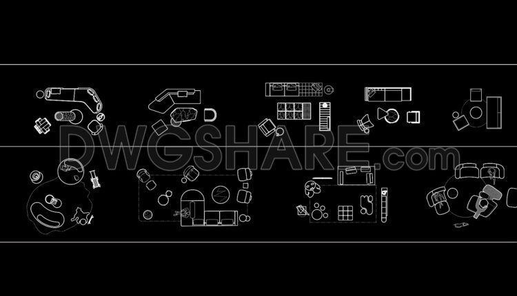260. CAD blocks of Table, Sofa for living room