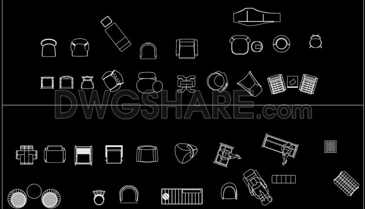 265. CAD blocks of Table, Sofa for living room