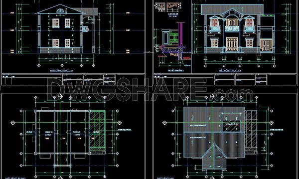 2 years ago
                

                
             2,553271. CAD drawings of the floor plan, elevation, and cross-sections of the 2-story house with dimensions of 11.3m x 14.2m