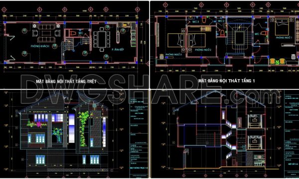 2 years ago
                

                
             1,407272. CAD drawings of the floor plan, elevation, and cross-sections of the 3-story house with dimensions of 5.2m x 16.5m