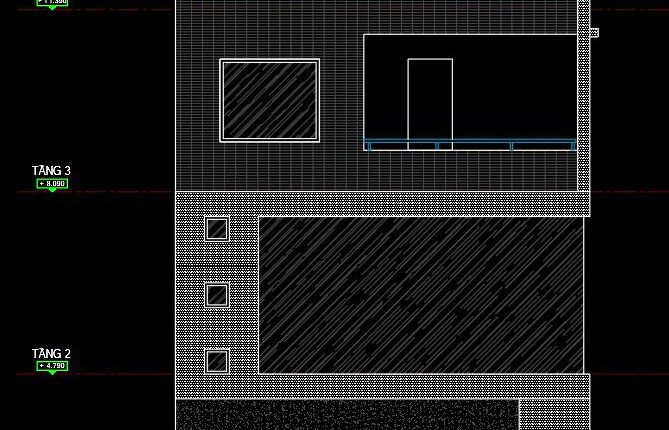 275. CAD design drawings for a 4-story townhouse with dimensions of 6m x 16m