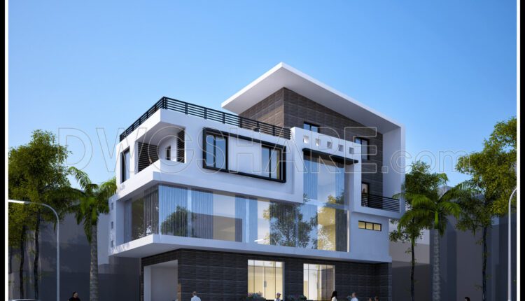 275. CAD design drawings for a 4-story townhouse with dimensions of 6m x 16m (3)