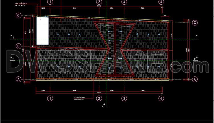 279. CAD design drawings for a 5-story townhouse with dimensions of 5.5m x 11.6m