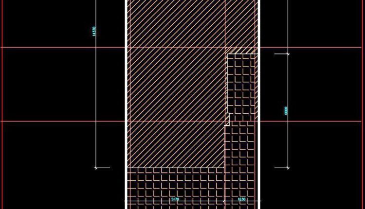 280. CAD design drawings for a 3-story townhouse with dimensions of 7m x 14.3m