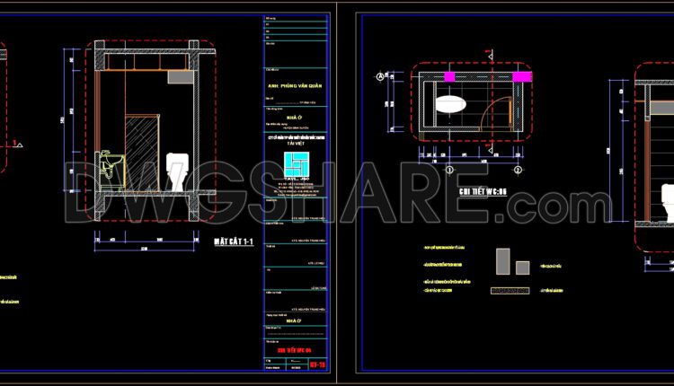 383. CAD drawings of the floor plan, elevation, and cross-sections of the 6-story house with dimensions of 5m x 20m
