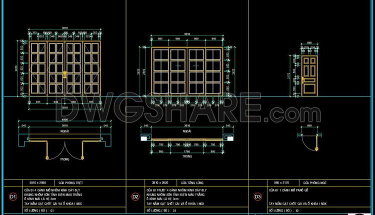484. Detailed CAD Drawings Of Doors, Windows For Download (1)