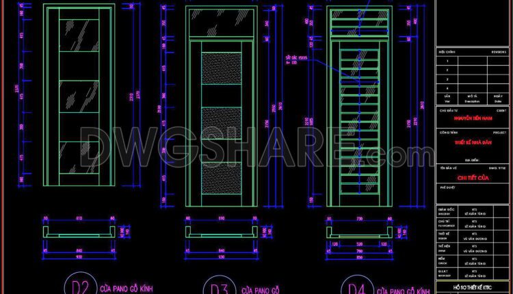 485. Detailed CAD Drawings Of Doors, Windows For Download