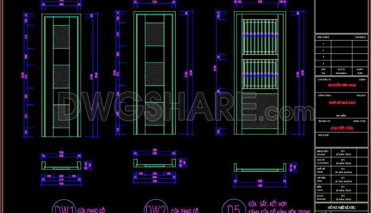 485. Detailed CAD Drawings Of Doors, Windows For Download
