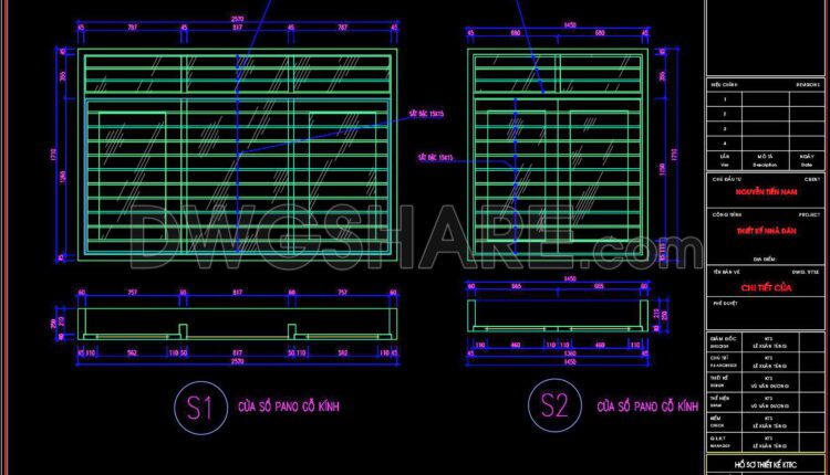 485. Detailed CAD Drawings Of Doors, Windows For Download