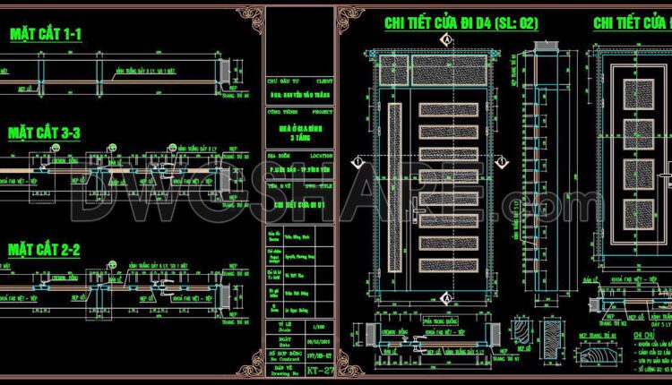 487. Detailed CAD Drawings Of Doors, Windows For Download