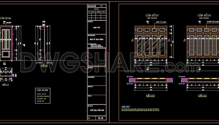 489. Detailed CAD Drawings Of Doors, Windows For Download