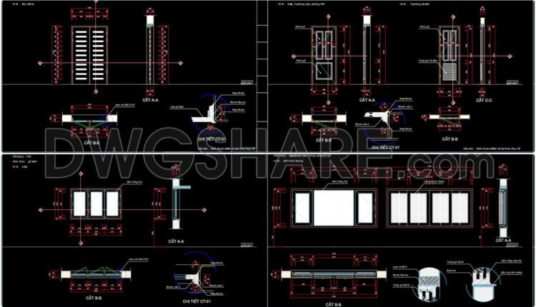 490. Detailed CAD Drawings Of Doors, Windows For Download