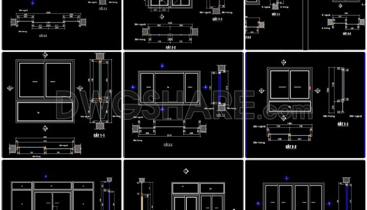 524. Download the CAD library of 40 door and window drawings from Euro Windows